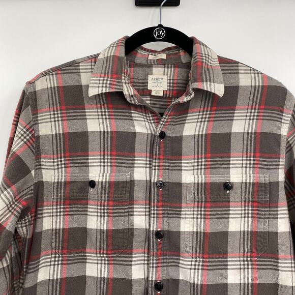 J. Crew Flannel Shirt Button Up Front Pockets Tailored Fit Plaid Womens Small - Picture 3 of 5